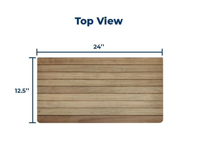 24" Wall Mounted Teak Wood Folding Shower Seat Bench | Wall Mounted, Teak Wood Construction, Folding Design, Shower Seat Bench for Bathroom Safety and Space Saving Use - size: 24"