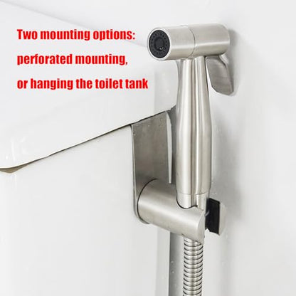 Bidet Sprayer Holder Toilet Bathroom Attachment Hanging Bracket for Handheld Shower Wand, Diaper Sprayer,Stainless Steel Holder for Hand Shower Toilet Bidet Sprayer - color: 1 Pcs