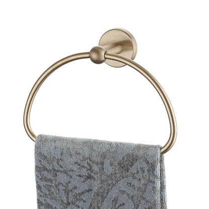 JQK Towel Ring Champagne Bronze, Stainless Steel Half Ring Towel Holder for Bathroom, 7 Inch Wall Mount, TR160-CB - color: Champagne Bronze