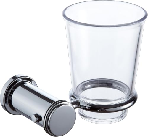 ECKOREA® Polished Chrome Tumbler Holder ECK-300C, Tumbler Included, Durable Zinc Alloy, Wall-Mounted, Screw-in - size: ECK-300C