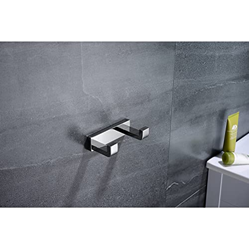 Bagno Bianca Stainless Steel Double Robe Hook in Brushed Nickel - color: Brushed Nickel
