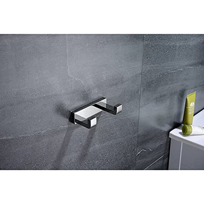 Bagno Bianca Stainless Steel Double Robe Hook in Brushed Nickel - color: Brushed Nickel