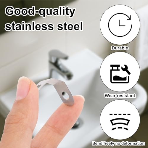 16pcs Pop-Up Clevis Clips Compatible with Danco 34807, Stainless Steel U-Shaped Spring Clip for Bathroom Sink and Tub Drain Linkage Assembly Repair