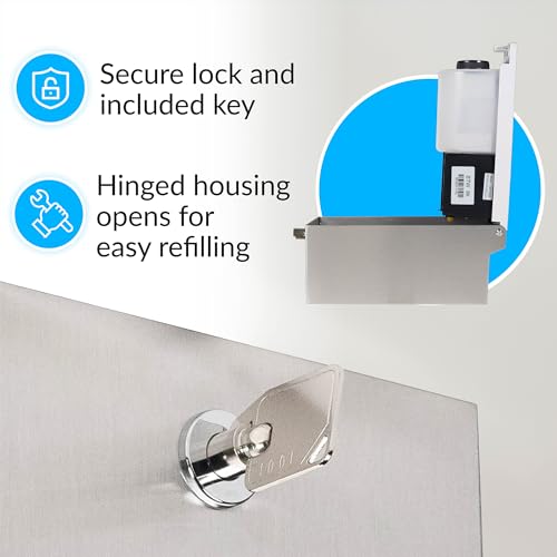 BOBRICK 2013 Stainless Steel Automatic Wall-Mounted Foam Soap Dispenser, Satin Finish, 27-FL oz. 4-1/4” W, 10-17/32” H, 4-7/32” D - style: Foam