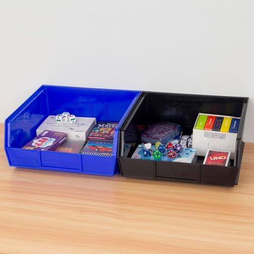 Akro-Mils 30235 AkroBins Plastic Storage Bins, 11"x11"x5", Black, 6-Pack - color: Black