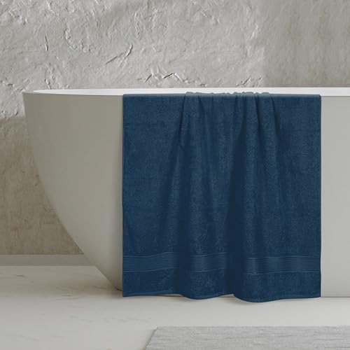 Belizzi Home Cotton 2 Pack Oversized Bath Sheet 35x70, Large Bath Sheet, Ultra Soft, Absorbent, Compact, Eco-Friendly, Recyclable, Quick Drying and Lightweight Towel - Mineral Blue - color: Mineral Blue, size: 2 Pack Bath Sheet