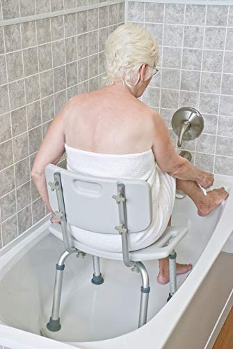 Graham-Field 7921KD-1 Lumex Shower Chair with Backrest, Adjustable-Height Bath Seat, Wide 20" Seat Supports, 350 lb.