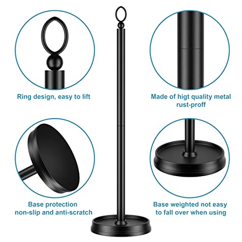 ROLABAM Heavy Weighted Toilet Paper Holder (with Reserve Function) Free Standing, Spare Toilet Paper Roll Storage Stand for Bathroom Total Height 22.5" ，Matte Black - color: Matte Black