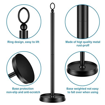 ROLABAM Heavy Weighted Toilet Paper Holder (with Reserve Function) Free Standing, Spare Toilet Paper Roll Storage Stand for Bathroom Total Height 22.5" ，Matte Black - color: Matte Black