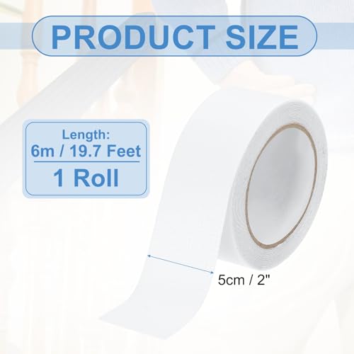 PATIKIL 2 Inch x 20 Feet Non-Slip Grip Tape, Waterproof Non-Abrasive Traction Tape Self-Adhesive Cushion Pad Strips for Handrails Game Controllers Ovens- 1 Roll (Clear) - color: Clear, size: 2 Inch x 20 Feet