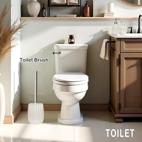 Ceramic Bathroom Accessory Set, White Bathroom Set, Caahanjia Bathroom Accessories Set 4 Pieces, Toilet Brush, Lotion Dispenser, Soap Dish, Toothbrush Cup, Modern Bathroom Décor (13 Ounce) - size: 13 Ounce White