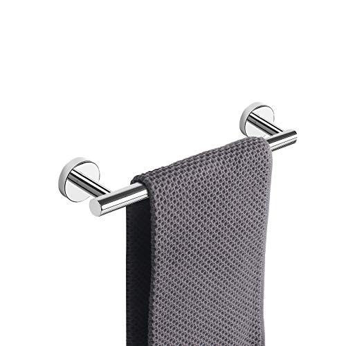 NearMoon Bath Towel Bar, Thicken Stainless Steel Shower Towel Rack Holder Wall Mounted for Bathroom, 9-lnch Overall Length-7-lnch Usable Hanging Space (1 Pack, Chrome Finish) - color: Chrome Finish, size: 9 Inch
