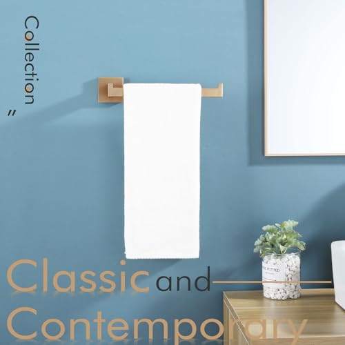KOKOSIRI Towel Bar for Bathroom Wall Mount 9'' Hand Towel Holder T-304 Stainless Steel Bath Kitchen Accessories, Champagne Bronze B3003CPG - color: Champagne Bronze