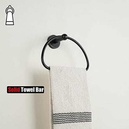 JQK Towel Ring Oil Rubbed Bronze, Stainless Steel Half Ring Towel Holder for Bathroom, 7 Inch ORB Wall Mount, TR160-ORB - color: Oil Rubbed Bronze