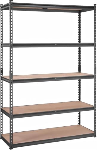 Storage Shelving Unit, 5-Tier Adjustable Metal Storage Shelves, 48" L x 18" W x 72" H Heavy Duty Garage Storage Shelves for Kitchen Pantry Basement Bathroom Laundry - size: 48" L x 18" W x 72" H