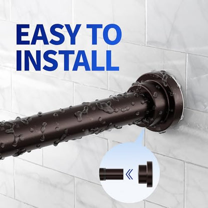 Mcrbeay Shower Curtain Rod, 1" Diameter Heavy Duty Tension Shower Rod, Non Slip Adjustable 28-102 inch No Drilling Shower Curtain Rods Spring Tension For Bathroom, Shower Stall, No Rust, Bronze - color: Bronze, size: 28-102 Inches