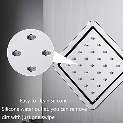 Shower Thermostatic Waterfall Rainfall Shower Panel Tower Shower Shower Column Body Massage Jets Hand Shower Tub Spout Wall Mounted Shower Panel,Silver,A - color: Silver, size: A