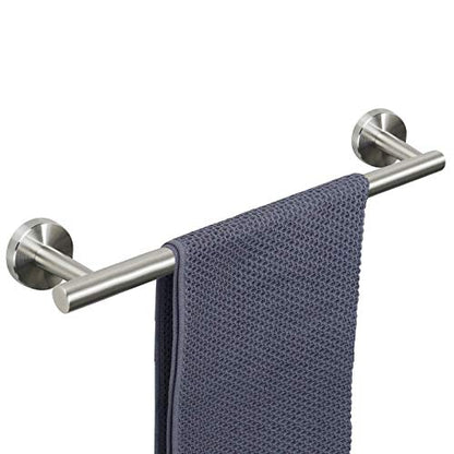 NearMoon Bath Towel Bar, Thicken Stainless Steel Shower Towel Rack Holder Wall Mounted for Bathroom, 20-lnch Overall Length-17-lnch Usable Hanging Space (1 Pack, Brushed Nickel) - color: Brushed Nickel, size: 20 Inch