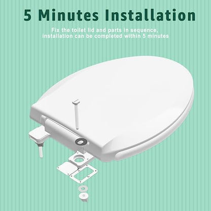 Toilet Seat Elongated, Toilet Seat Oval 18.5 Inch, Soft Close, PP Material, Easy Clean and Safe, No Yellow, White, 2 Pack - color: White, size: Elongated 18.5inch 2 PACK
