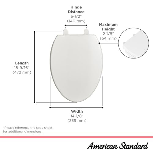 American Standard 5024A65G.020 Transitional Slow-Close Elongated Toilet Seat Soft Close, White - color: White