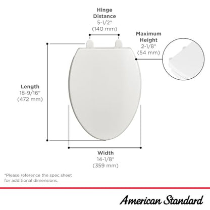 American Standard 5024A65G.020 Transitional Slow-Close Elongated Toilet Seat Soft Close, White - color: White