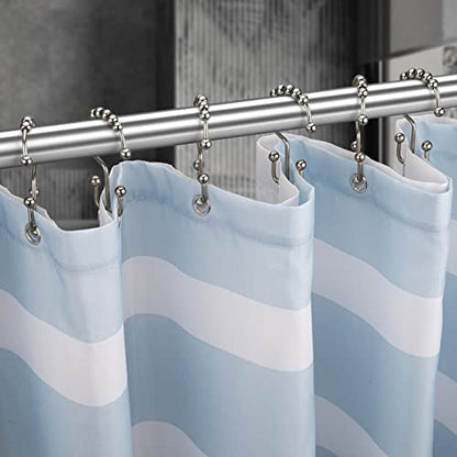 Titanker Shower Curtain Hooks Rings, Rust-Resistant Metal Double Glide Shower Hooks for Bathroom Shower Rods Curtains, Set of 12 Hooks - Matte Nickel - color: Matte Nickel, style: Modern