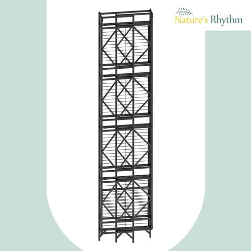 Nature's Rhythm 5-Tier Metal Storage Rack, Adjustable Garage Shelving Metal Shelving Unit(12.84 x 11.27 x 57.52inch, Black) - size: 5-Tier