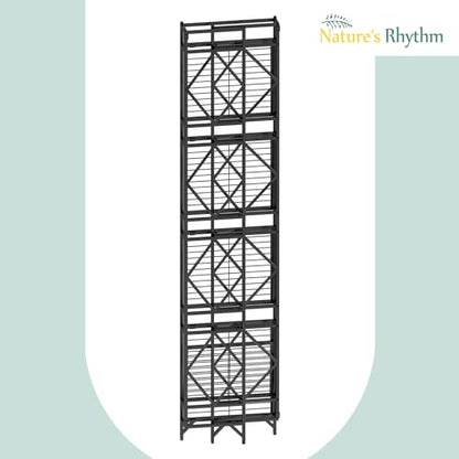 Nature's Rhythm 5-Tier Metal Storage Rack, Adjustable Garage Shelving Metal Shelving Unit(12.84 x 11.27 x 57.52inch, Black) - size: 5-Tier