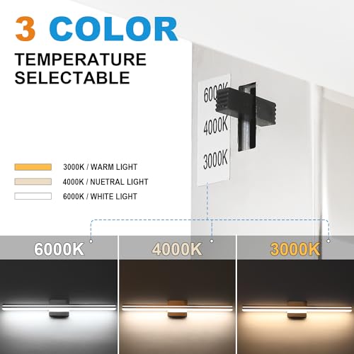 SineRise LED Modern Bathroom Vanity Light Bar (24-Inch, 3000K/4000K/6000K), Chrome Dimmable Modern Acrylic Bathroom Wall Lighting Fixtures Over Mirror - color: Chrome, size: 24-Inch