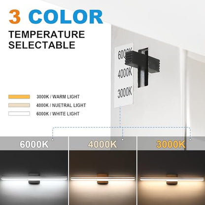 SineRise LED Modern Bathroom Vanity Light Bar (24-Inch, 3000K/4000K/6000K), Chrome Dimmable Modern Acrylic Bathroom Wall Lighting Fixtures Over Mirror - color: Chrome, size: 24-Inch