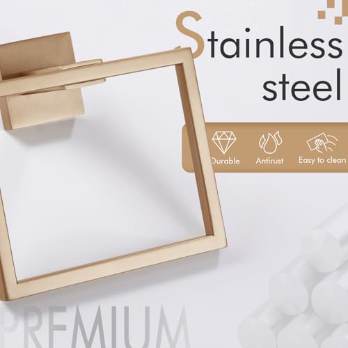 KOKOSIRI Towel Ring Holder Bathroom Lavatory Hand Towel Rack Wall Mount Bathroom Hardware Champagne Bronze Stainless Steel, B3004CPG - color: Champagne Bronze, size: 1 Pack