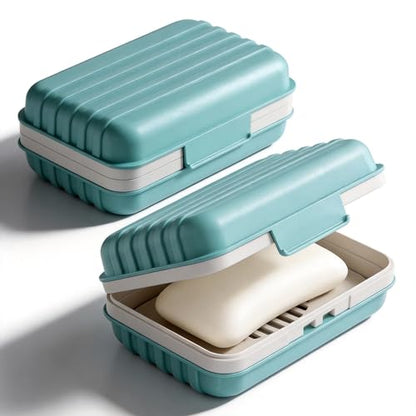 Doter Travel Soap Holder with Lid - Draining Soap Box for Shower -Compact Travel Soap Case Leak-Proof Design for Camping, Hiking, Gym & Outdoor Use | Keeps Soap Dry & Hygienic - color: Blue