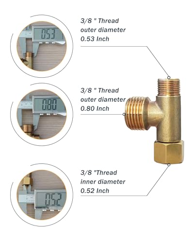 Universal Bidet T Adapter for Any Brand Bidet Hose, All-in-One Solution fit Toilet Tank Inlet or Angle Valve Outlet, 3/8"-7/8"-1/2", Brass Made