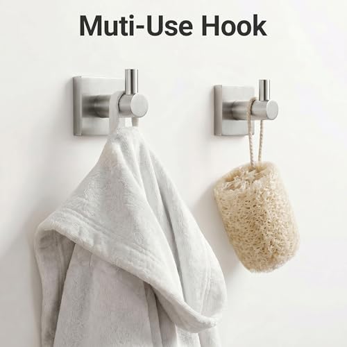 24-Inch Wall Mounted Towel Racks for Bathroom – Space Saver 4-Piece Durable Stainless Steel Bathroom Hardware Set with Towel Bar, Towel Ring, Toilet Paper Holder & Hook, Brushed Nickel - color: Brushed Nickel