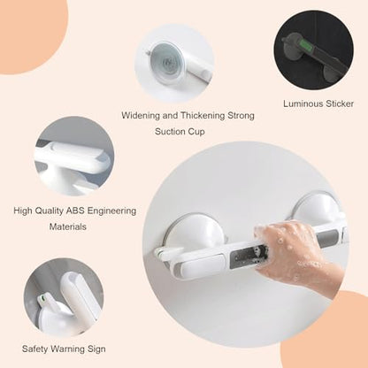 Grab Bar for Elderly for Wall,Grab Bar for Bathtubs and Showers,Shower Handle,Non-Slip Handrail Safety Grip for Seniors No Drilling,Shower Handles for Elderly Suction,Bathroom Accessories