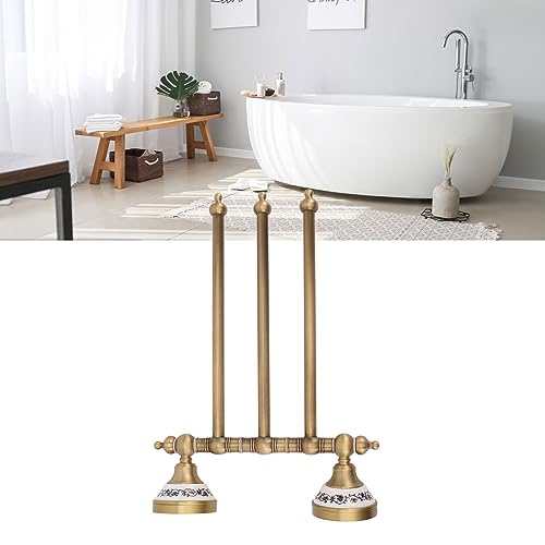 Swivel Towel Rack, Multi arm Brass Bathroom Towel Rack wall Mounted 180° Rotation Thicken Hanger bar for Bathroom for Kitchen (Three Rods) - size: Three Rods