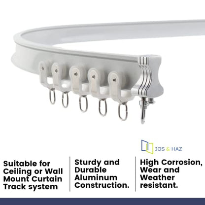 Jos & Haz End Caps for Flexible Bendable I Profile Curtain Track Ceiling or Wall Mount Curtain System End Stop for Room Divider Sliding Curtains RV Rail Cap (4 pcs)
