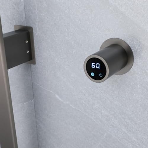 Bathroom Heated Towel Rack, Gray Towel Warmer, 2Bars, 110V | Smart Touch Control, Wall Mounted, Concealed Hardwired, Stainless Steel, Dry Towels in Modern Bathrooms, Space-Saving Design - color: Gun Grey-2 Bars
