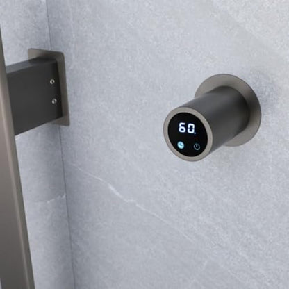Bathroom Heated Towel Rack, Gray Towel Warmer, 2Bars, 110V | Smart Touch Control, Wall Mounted, Concealed Hardwired, Stainless Steel, Dry Towels in Modern Bathrooms, Space-Saving Design - color: Gun Grey-2 Bars