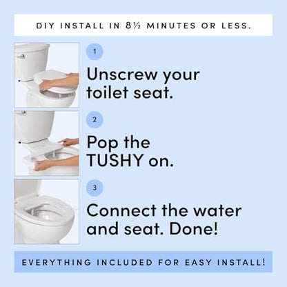 TUSHY Fresh Ultra-Slim Starter Bidet Attachment, Brushed Brass | Non-Electric, Cool Water Rear Wash, Adjustable Pressure, Self-Cleaning, Fits Elongated and Round Toilets, 10 Minute Install - color: Brushed Brass Knob, style: Single Nozzle