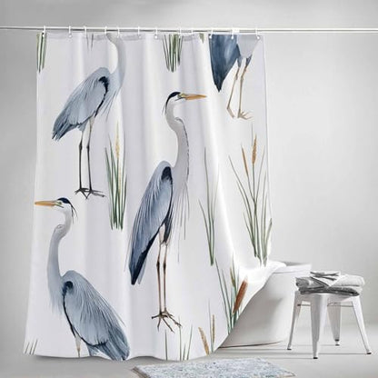 Teamery Shower Curtain, 72 x 72 Inches Shower Curtain Liner, Birds Heron in The Water Shower Curtains for Bathroom, Shower Stall & Bathtubs, Waterproof Polyester Fabric Shower Curtain Set - color: Birds Heron in the Watertmy6696, size: 72"W x 72"L (Pack o
