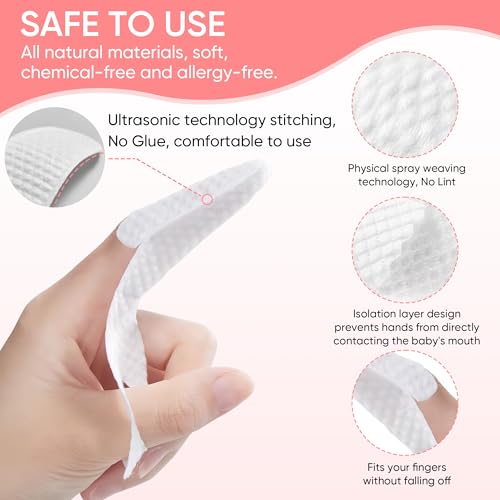 EASICUTI 40Pcs Baby Finger Toothbrush, Dry Wipes Baby Toothbrush, Baby Tongue Cleaner, Newborn Tooth and Gum Wipes, BAB y Oral Cleaner, Infant Toothbrush Mouth Clean for 0-36 Month - size: 1 Count (Pack of 40)