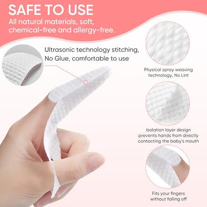 EASICUTI 40Pcs Baby Finger Toothbrush, Dry Wipes Baby Toothbrush, Baby Tongue Cleaner, Newborn Tooth and Gum Wipes, BAB y Oral Cleaner, Infant Toothbrush Mouth Clean for 0-36 Month - size: 1 Count (Pack of 40)