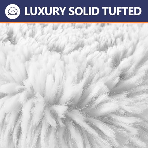 Soft Microfiber Toilet Lid Cover 17.5" x 15" Machine Washable | Solid Toilet Seat Cover Adjustable Rubber Backing Fits Most 16 -17.5" L x 14-16" W Round Oblong and Elongated Toilet Seat - color: White