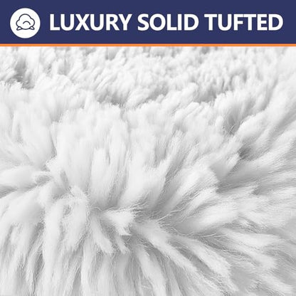Soft Microfiber Toilet Lid Cover 17.5" x 15" Machine Washable | Solid Toilet Seat Cover Adjustable Rubber Backing Fits Most 16 -17.5" L x 14-16" W Round Oblong and Elongated Toilet Seat - color: White