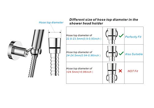 All Brass Adjustable Wall Mount Handheld Shower Bracket Holder (Round, Chrome) - size: Round-Chrome