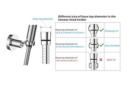 All Brass Adjustable Wall Mount Handheld Shower Bracket Holder (Round, Chrome) - size: Round-Chrome