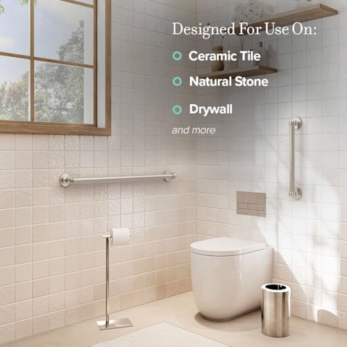 Gatco 624SN Gibson 36" L Bathroom Grab Bar, Satin Nickel, ADA Compliant Stainless Steel Safety Grab Bar - color: Satin Nickel, size: 36''L