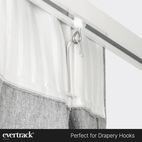 Roller Carriers with Eyelet Rings - Dual Wheel Carriers for Ceiling Mounted Curtain Track with Stainless Steel Loops for Drapery Hooks - Pack of 25 - size: Eyelet Rings - 25