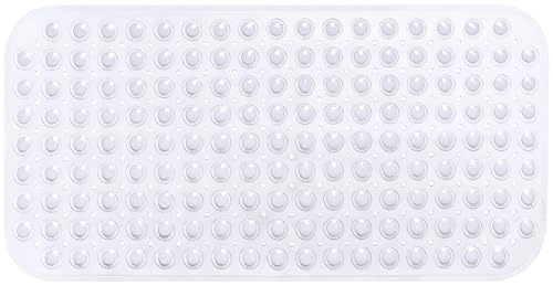 Large Non-Slip Bathtub & Shower Mat 31”x16” (Smooth/Non-Textured Tubs Only) Safe, Clean, Machine-Washable, Superior Grip&Drainage, Vinyl, Transparent Clear - color: Transparent Clear, size: Large (31"x16")